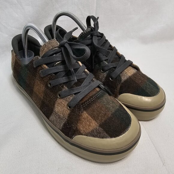 Keen Elsa LII 1021927 Brown Green Plaid Lace Up Sneakers Shoes Women's Size 8 - Picture 3 of 9